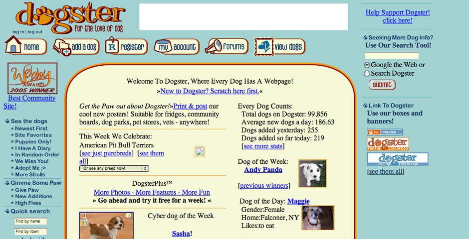 Webby Award Winner - Dogster