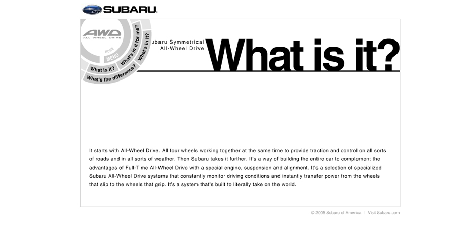 Nominee - Subaru All-Wheel Drive Microsite