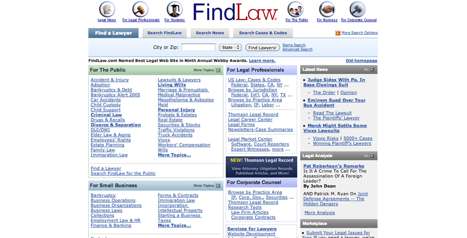 Webby Award Winner - FindLaw