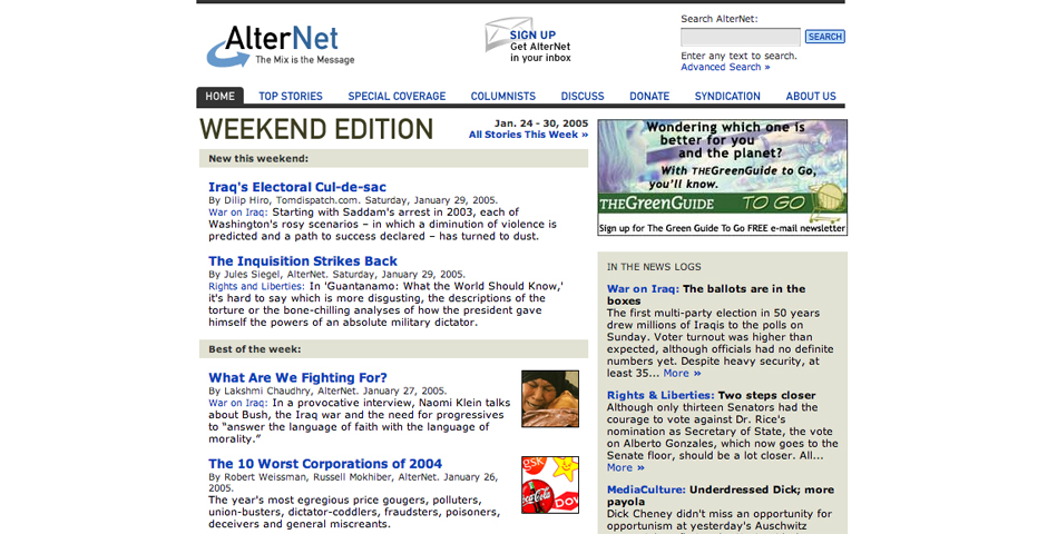 Webby Award Winner - AlterNet.org