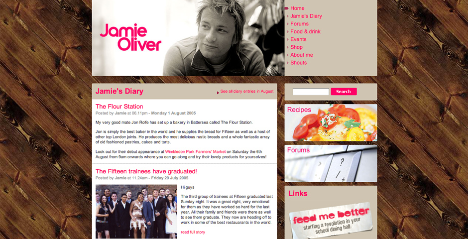 Webby Award Winner - Jamie Oliver website