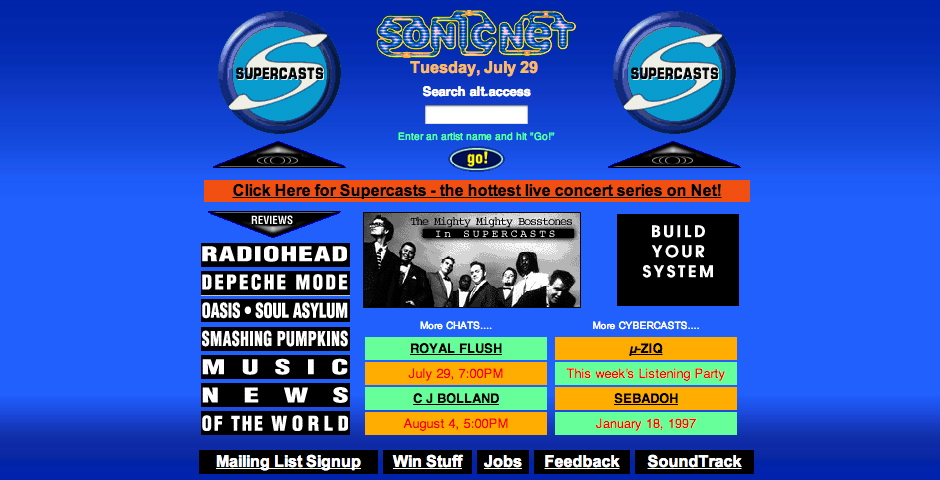 Webby Award Winner - SonicNet