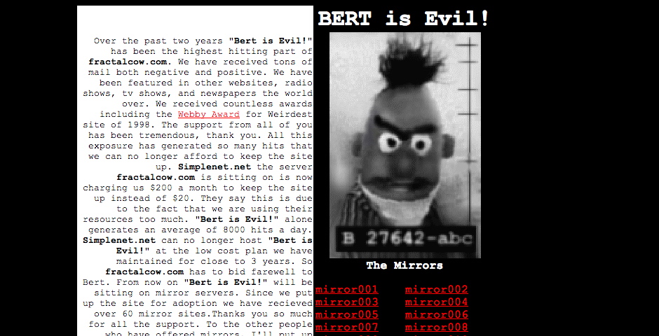 Webby Award Winner - Bert is Evil