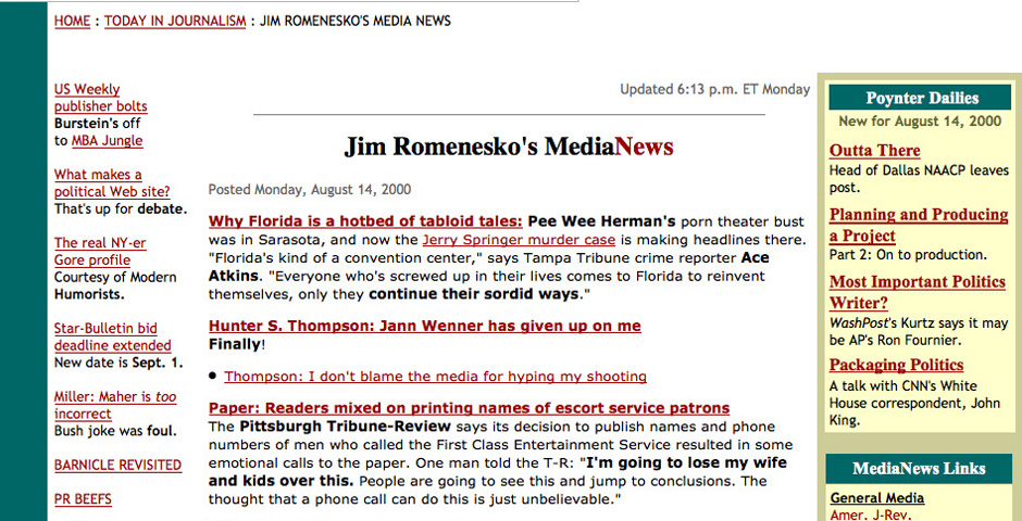 Nominee - Jim Romenesko’s Media News