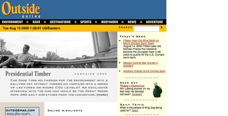 Webby Award Winner - Outside Online