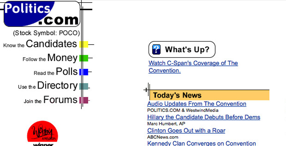 Webby Award Winner - Politics.com