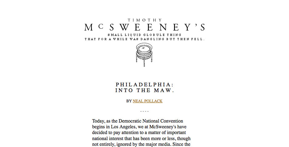 Nominee - Timothy McSweeney’s: Internet Tendency