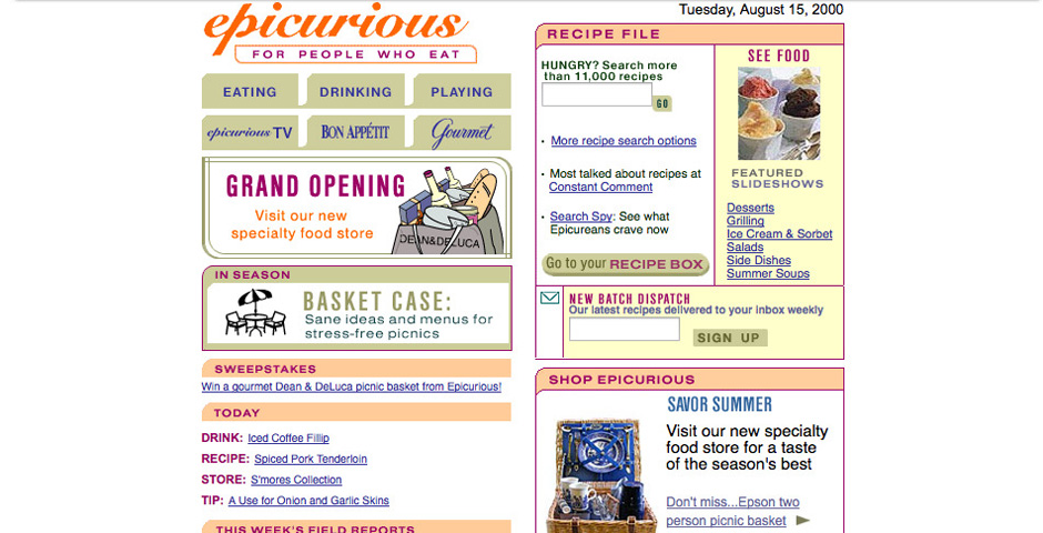 Webby Award Winner - Epicurious