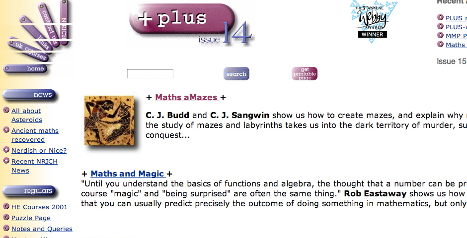 Webby Award Winner - Plus Magazine