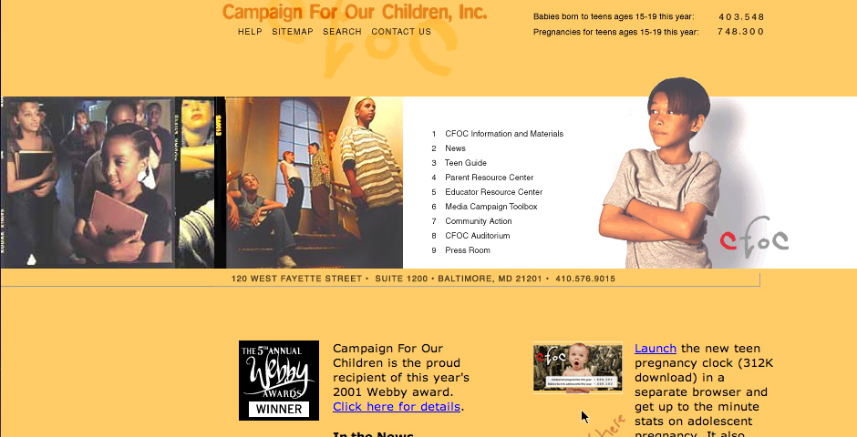 Webby Award Winner - Campaign For Our Children