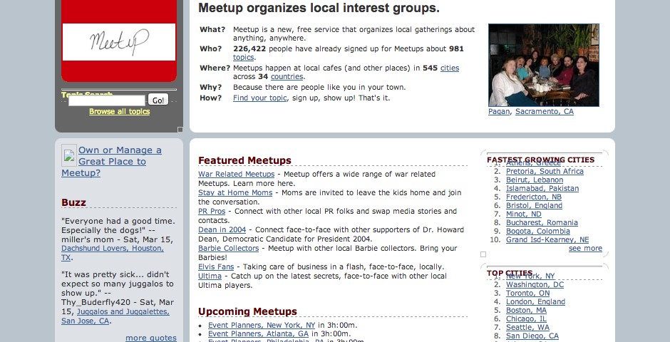 Webby Award Winner - Meetup