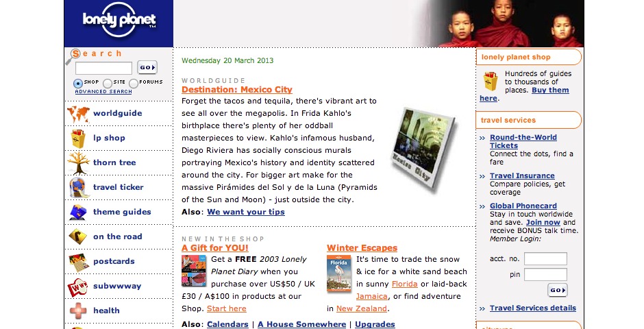 People's Voice / Webby Award Winner - Lonely Planet Online