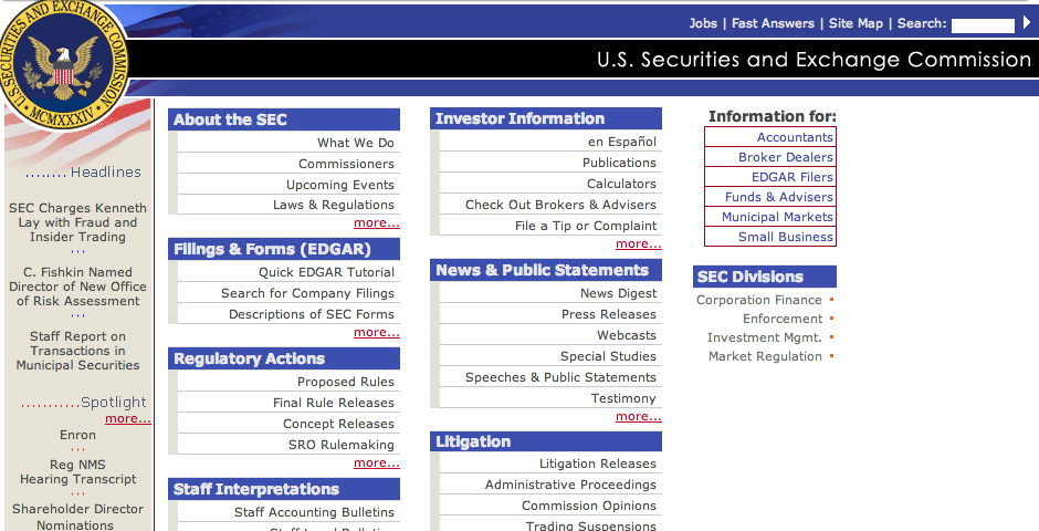 People's Voice / Webby Award Winner - U.S. Securities and Exchange Commission