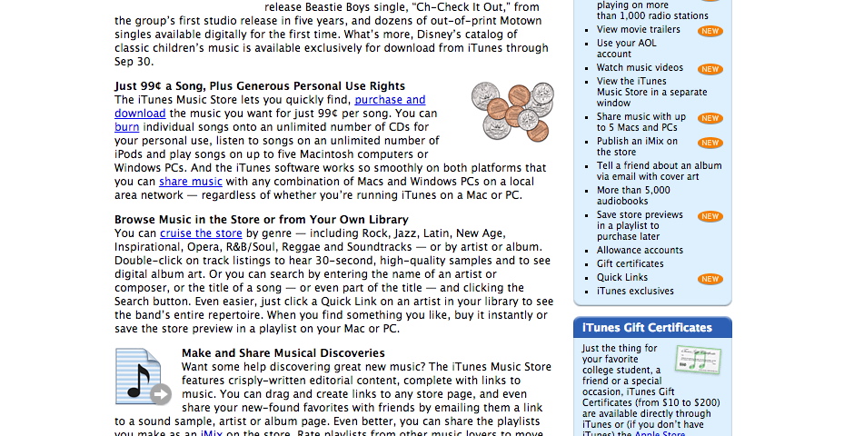 People's Voice / Webby Award Winner - iTunes Music Store