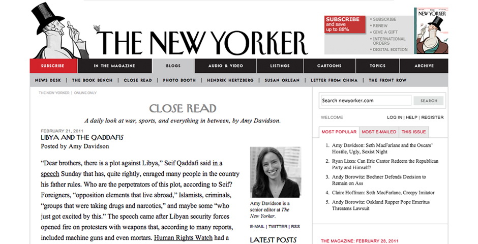 Nominee - Close Read on newyorker.com