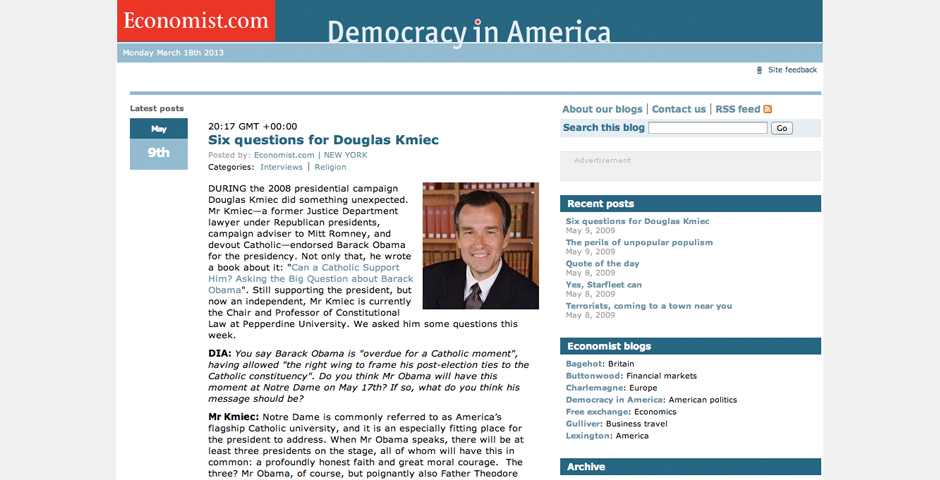 Honoree - Democracy in America Blog