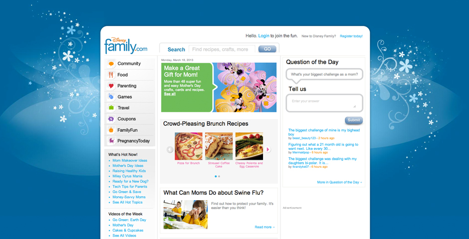 People's Voice / Webby Award Winner - Disney Family.com