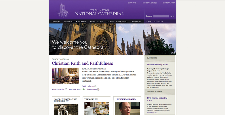 Nominee - The Washington National Cathedral Web Site