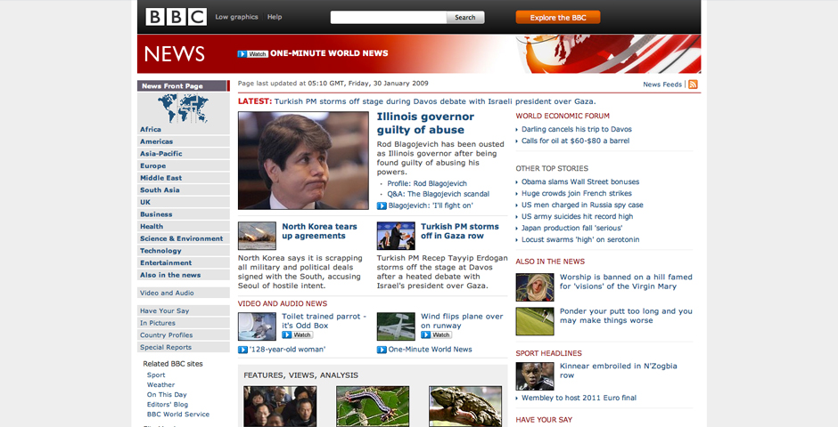 People's Voice / Webby Award Winner - BBC’s News website