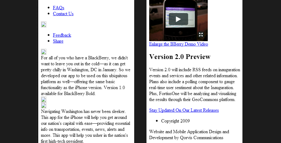 Webby Award Winner - Navigating Washington – iPhone Application