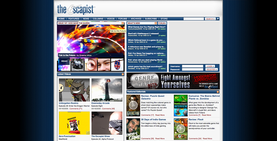 Webby Award Winner - The Escapist