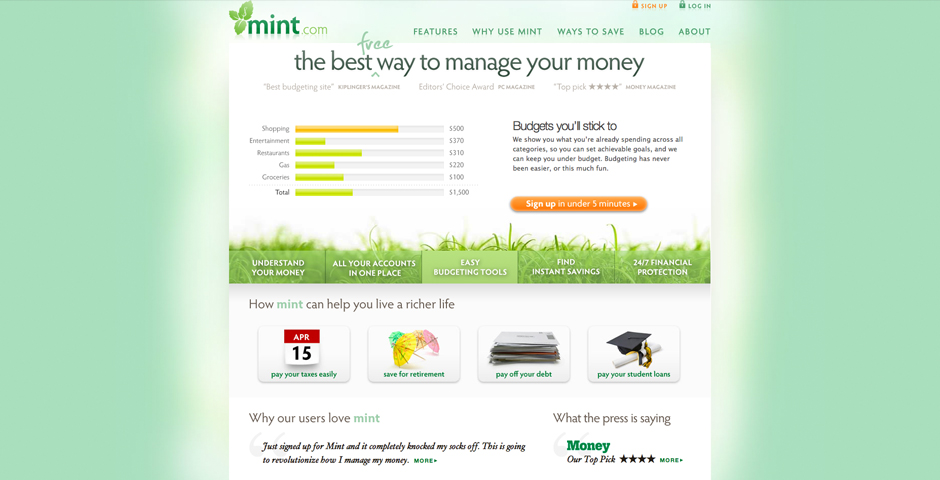 People's Voice / Webby Award Winner - Mint.com