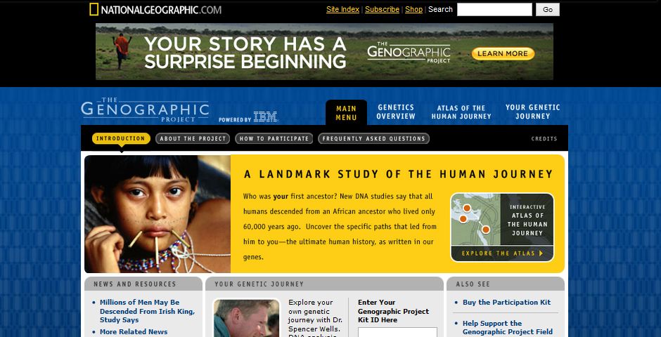 People's Voice / Webby Award Winner - The Genographic Project