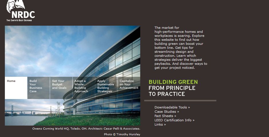 Webby Award Winner - Building Green: From Principle to Practice