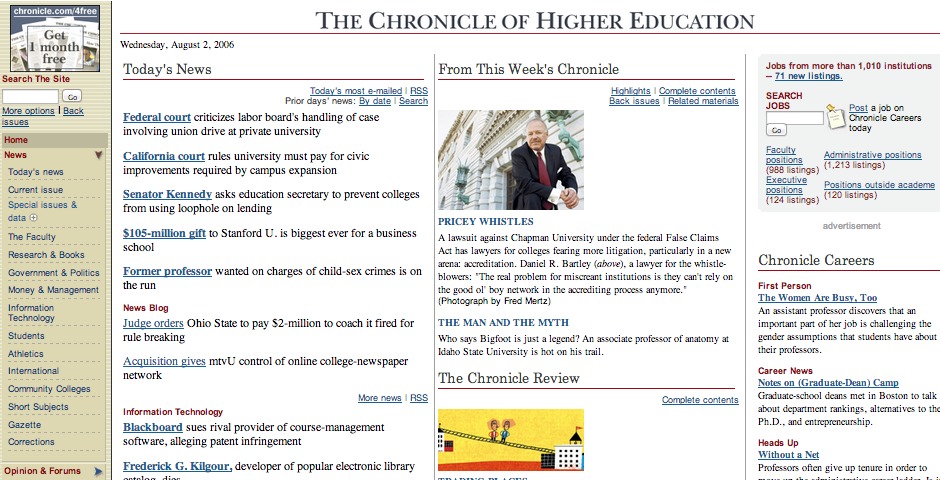Nominee - The Chronicle of Higher Education