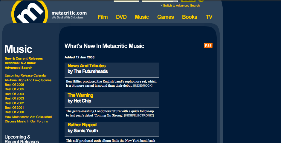 Nominee - Metacritic.com
