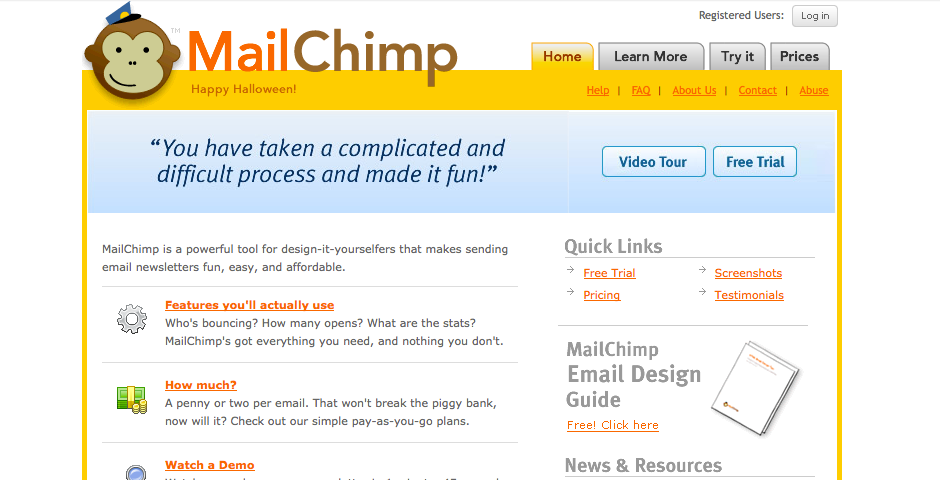 Nominee - MailChimp Website
