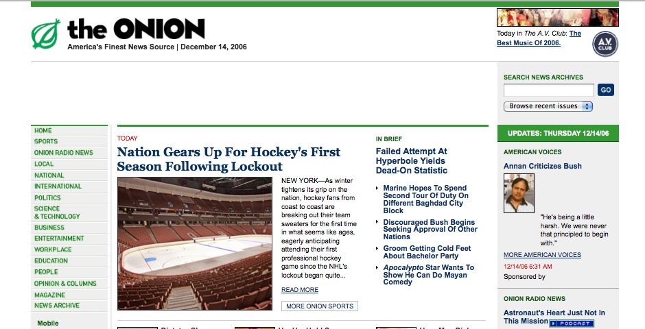 People's Voice / Webby Award Winner - The Onion