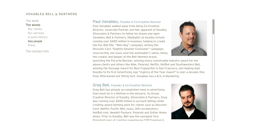Nominee - Venables Bell & Partners