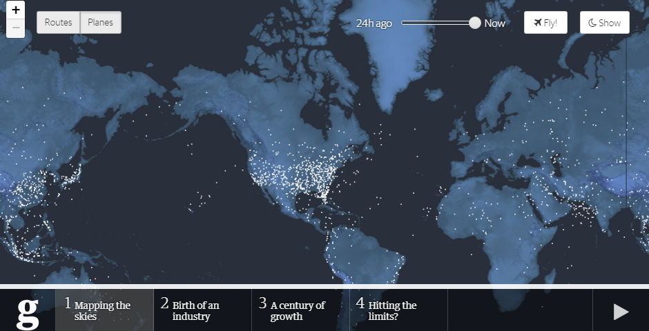 Nominee - The Guardian: Mapping the skies – 100 years of aviation