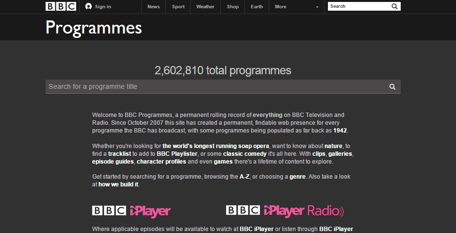 Nominee - BBC Programmes