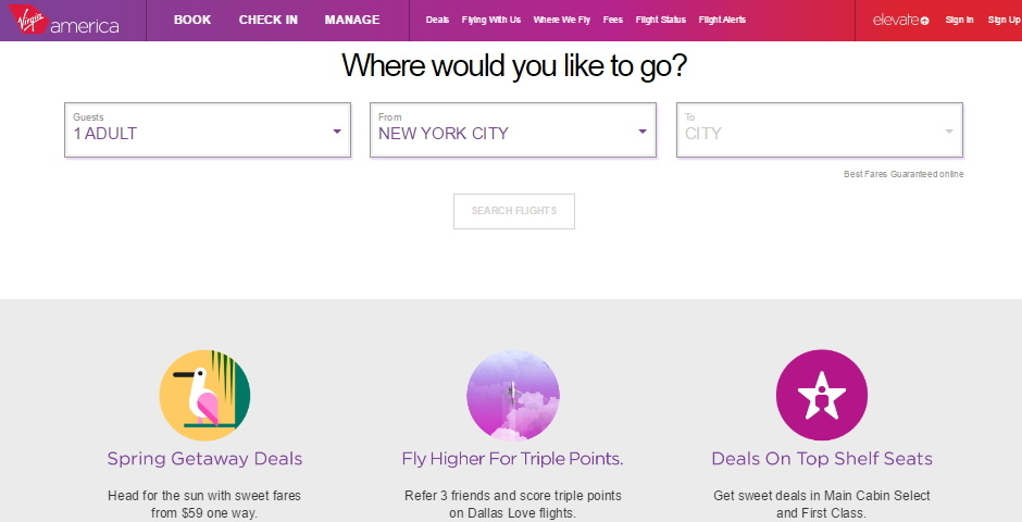 Nominee - Virgin America – Responsive Redesign