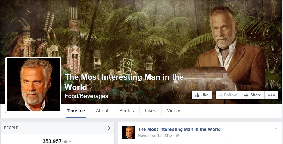 Nominee - The Most Interesting Man In the World – Social Pages