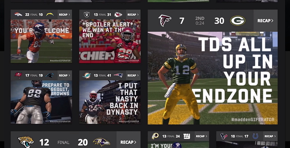 Nominee - EA Sports Madden GIFERATOR: A Google Art, Copy & Code Project