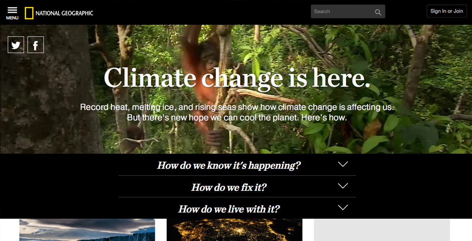 Webby Award Winner - The Climate Change Issue