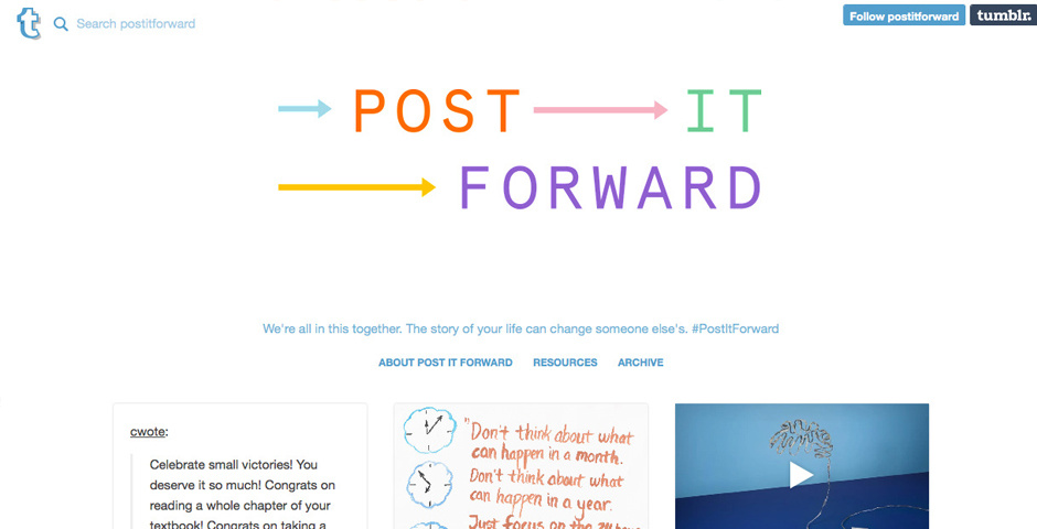 Webby Award Winner - Tumblr’s Post It Forward