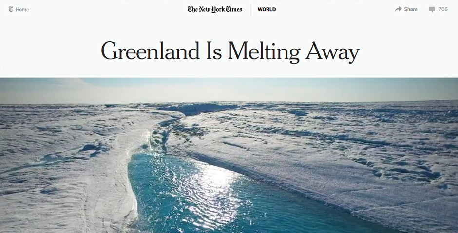 People's Voice / Webby Award Winner - NYT Greenland Is Melting Away